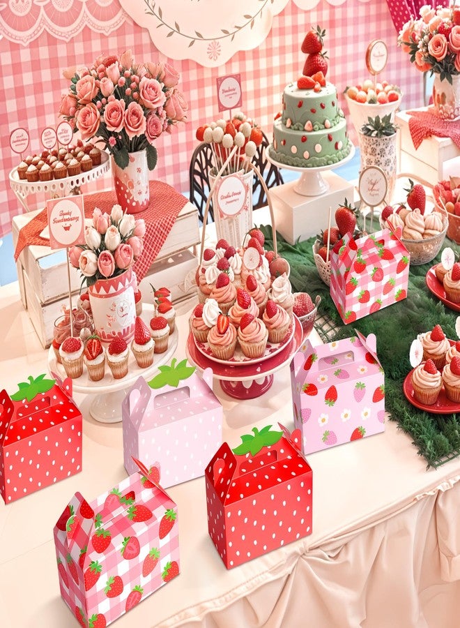 Kriyokiaa 24 Pcs Strawberry Party Favor Box, Berry First Birthday Party Favors Decor, Folding Paper Strawberry Candy Treat Gift Boxes for Baby Shower Decorations Supplies, 6.3 x 3.2 x 3.9 inch - Image 4